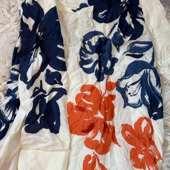 Orange and Blue Patterned Blouse - Picture 5 of 7